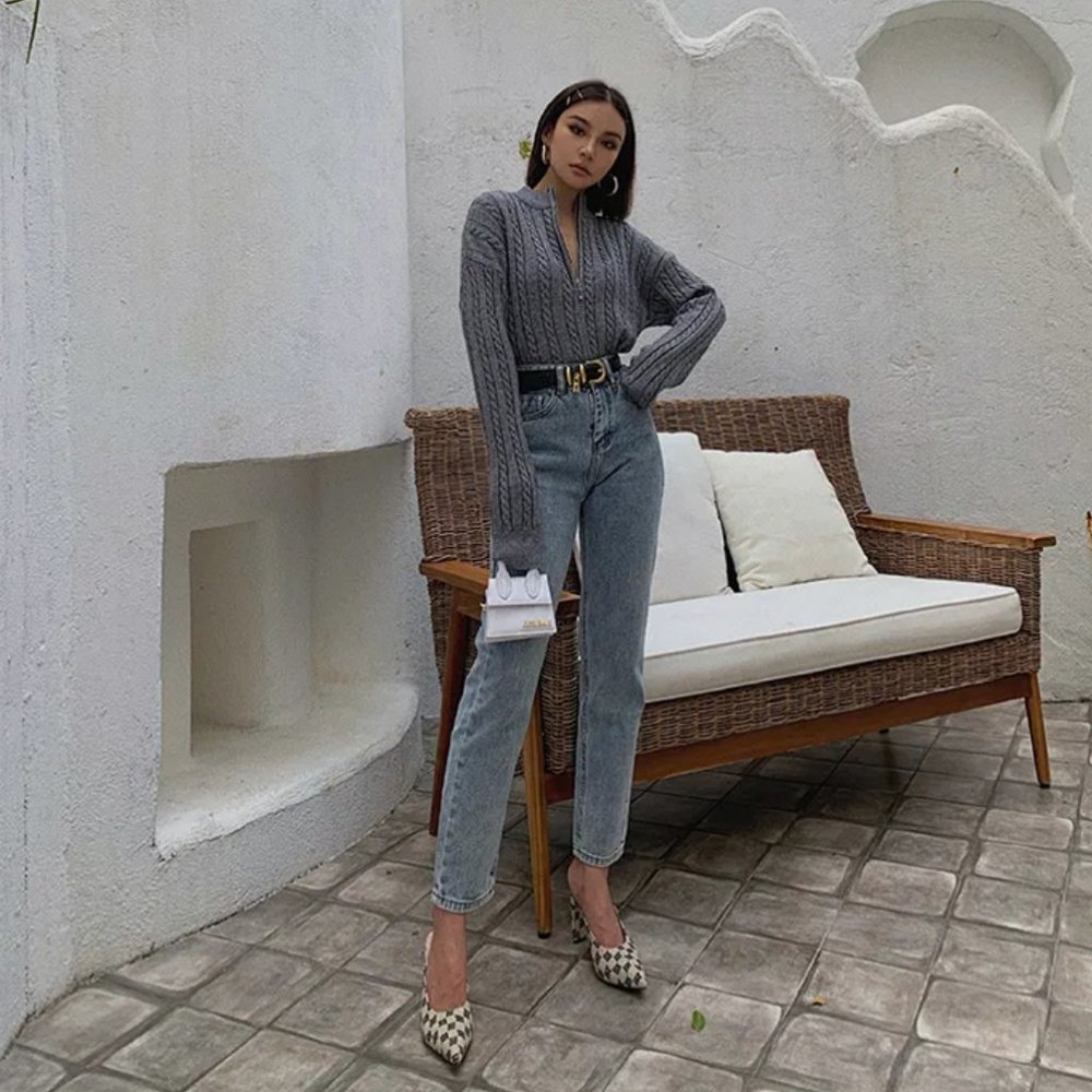 Yesstyle Colada High-waisted Light Blue Straight Jean- Size 25 (recc size 23/24)